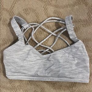 Women's Strappy Gray Sports Bra